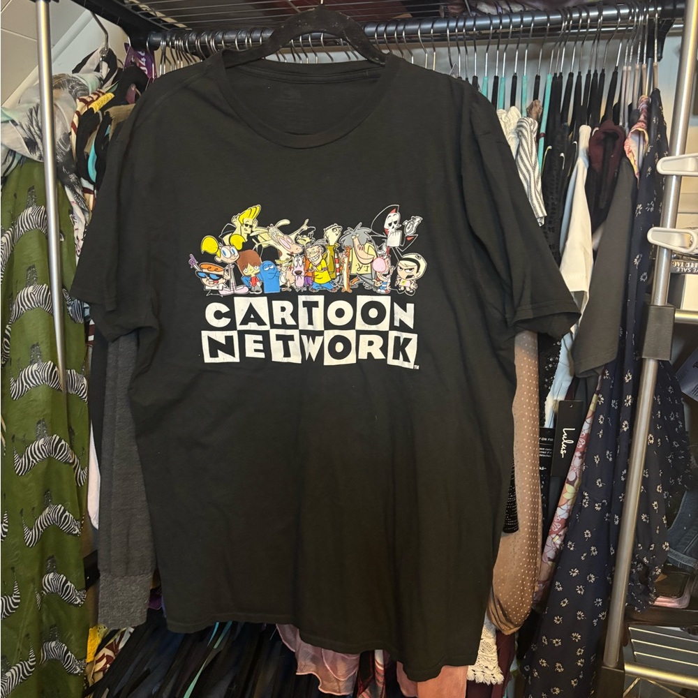 Cartoon Network Black Tee with Character Lineup